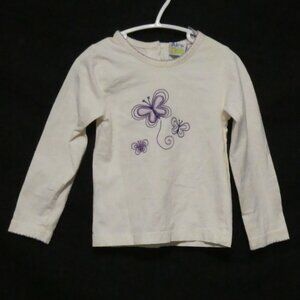 KLOZ FOR KIDS | size 3 | 100% Cotton | Embroidered Butterfly Front Long Sleeve